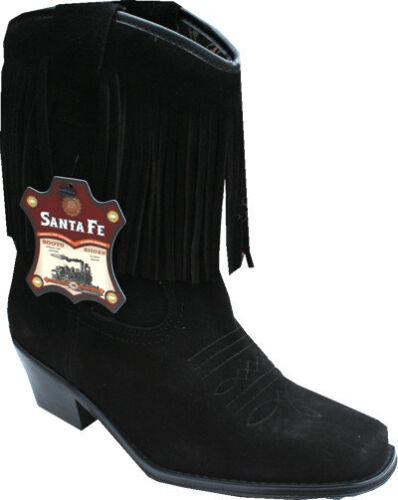 Ladies Black Suede Cowboy Boots 7200 Western Cowgirl Line dancing Fancy Dress
