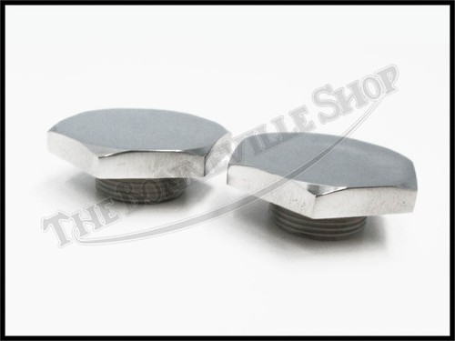 2 TRIUMPH 750cc T150V 1973-74 TRIDENT STAINLESS FORK TOP NUTS PN# 97-4404 S
