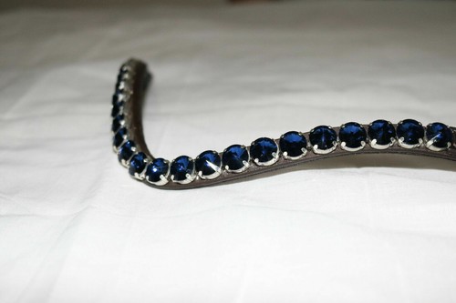 Equipride Bling Browband /"Ruby/" U Forme Brillant Spectacle Dressage Bridle Blue