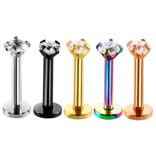 18G Earring Lip Ring Zircon Helix Tragus Piercing Cartilage Stud Body Jew 2