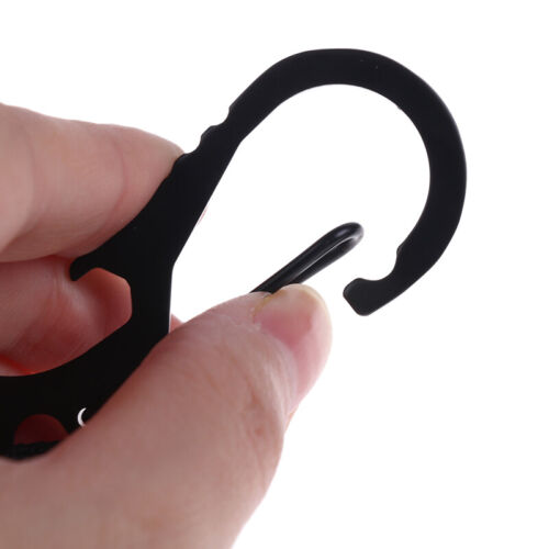 Retractable Keychain Multitool Carabiner Clip Key Ring with Steel Wire Cord kz 