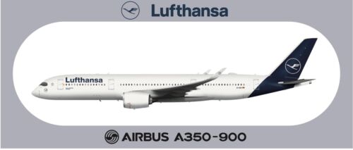 About 20*8.8CM Lufthansa AIRBUS A350-900 Sticker 1 PC 7.87”*3.46”
