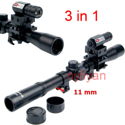 mini Red Laser Sight Universal Mount Hunting US 4x20 AirSoft Gun Rifle Scope