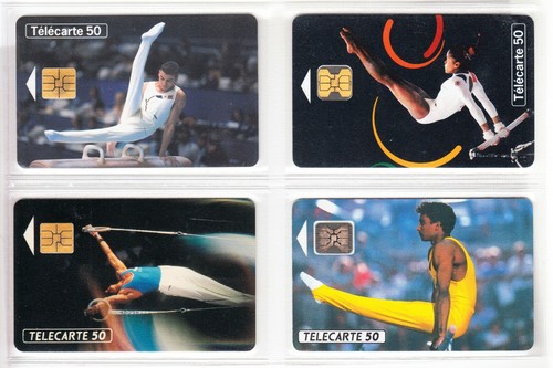 TELECARTE FRANCE PACK SPORT GYM GYMNASTICS TOPIC USED/CHIP 4 PHONE CARD SET TELECARTE FRANCE PACK SPORT GYM GYMNASTICS TOPIC USED/CHIP 4 PHONE CARD SET