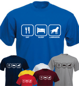 Eat Sleep Labrador Dog New Funny T-shirt Present Gift Birthday