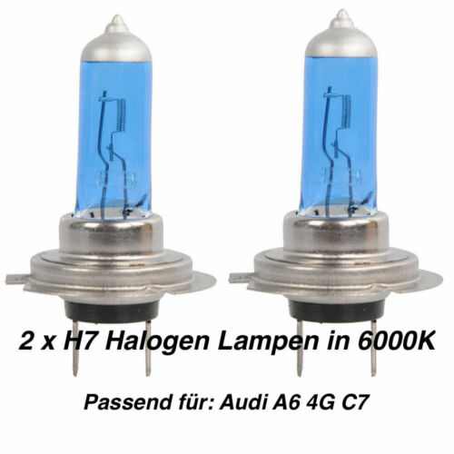 2x Halogen Lampen H7 55W 12V Abblendlicht Xenon Optik 6000K Für Audi A6 4G C7