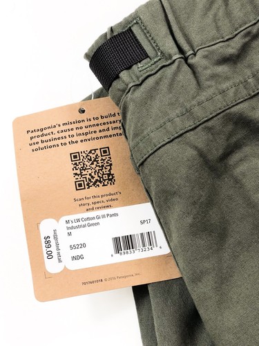 Industrail Green Patagonia Light Weight Cotton Gi 111 Slim Fit Pants