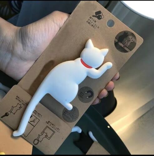 Details about  / Cat Fridge Magnets With Tails as Key Ring Hanger