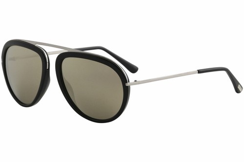 Tom Ford Men/'s Stacy TF452 TF//452 01C Shiny Black Fashion Pilot Sunglasses 57mm