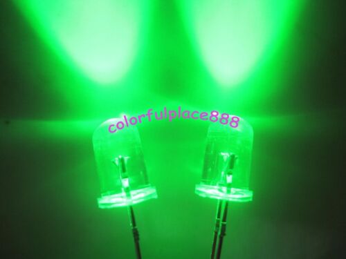 100pcs 5mm Green Round High Power Super Bright 15000MCD Water Clear LED