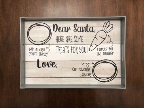 Details about   Personalized Christmas Milk And Cookie Tray for Santa Personalized Plate Custom 