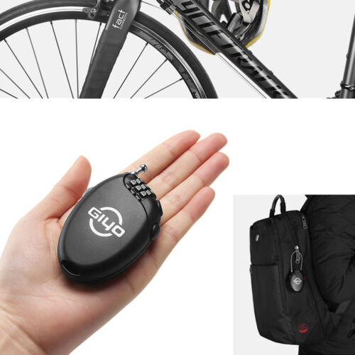 GIYO 3 Digit Password Bike Lock Multi Function Mini Cable Bicycle Anti Theft 1pc 