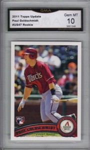 PAUL-GOLDSCHMIDT-2011-Topps-Traded-ROOKIE-Graded-GEM-MINT-10