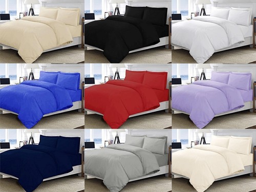 200 TC 100/% Egyptian Cotton 40CM//16/" Extra Deep Fitted Sheet Matching Pillowcase