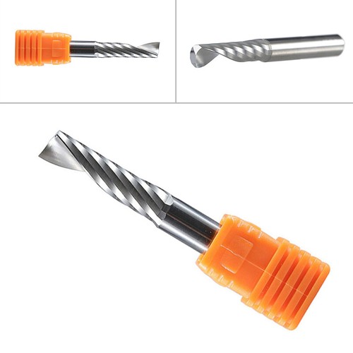 1* Solid Carbide Single Flute Spiral End Mill Shank Router Bits For Acrylic PVC