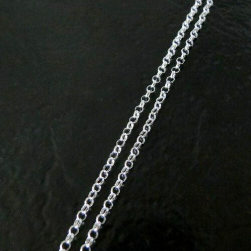 32 Inch .925 Sterling Silver 2.5mm Rolo Chain Necklace With Lobster Clasp 