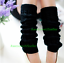 Women Crochet Knit Ribbed Leg Warmers Knee High Solid Winter Boot Wool Sock Long 