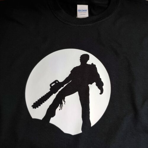 Evil Dead Inspiré Ash tronçonneuse Moon Silhouette T-Shirt