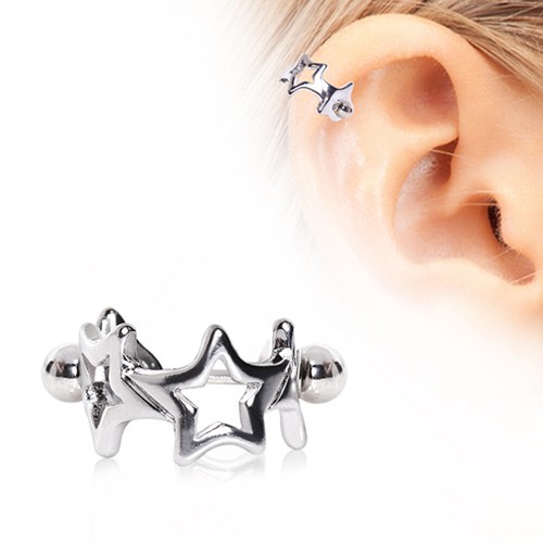 C0043 Coeur ou Étoile Cartilage Upper Oreille Percée Bijou Boucle d/'oreille Helix Bar Vendeur Britannique