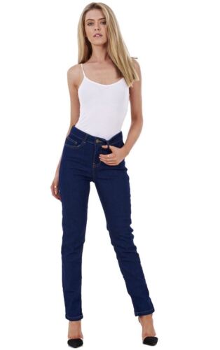 Ladies Straight Leg Womens Denim Pants Stretch Blue Regular Fit Jeans