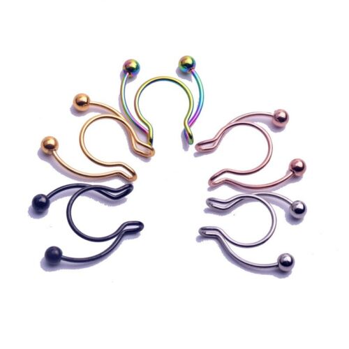 5Pcs Fake Septum Piering Nose Rings Faux Nose Septum Ring Non Piercing Clip On 