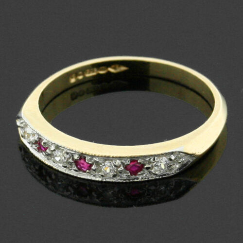 Her Birthday Leatherette Gift Box 9ct Gold Ruby/C/Z 1/2 ET  Ring 