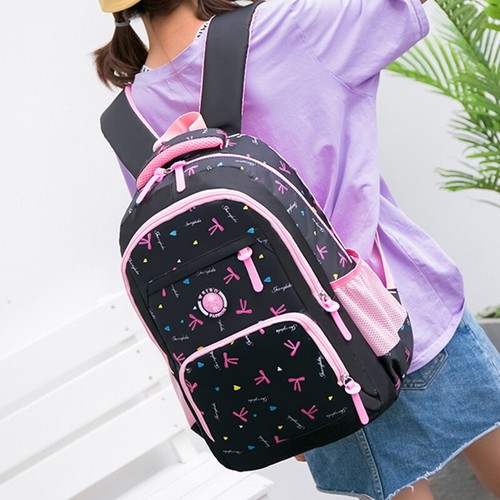 3pcs Kids Grils Lightweight Primary Students Bookbag Backpack Nylon Shoulder Bag