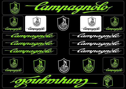 Campagnolo Bike Bicycle Frame Decals Stickers Graphic Adhesive Set Vinyl Green 