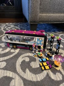 Lego Friends Pop Star Tour Bus 41106 100% Complete With Mini Figs And Manuals