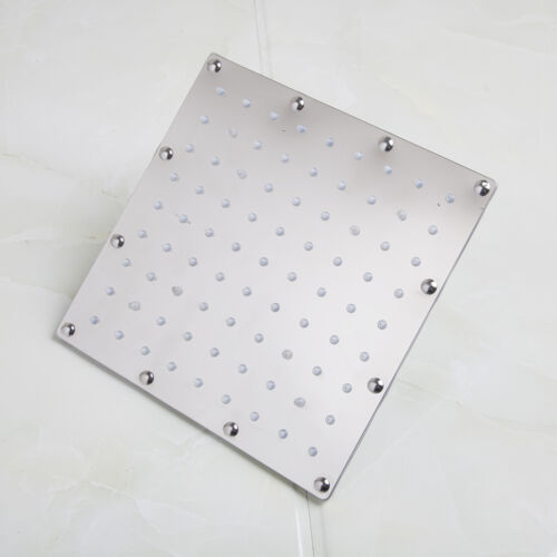 Luxury Ceiling Chrome Rain LED 24" Bathroom Square Shower Head Mixer Faucet 