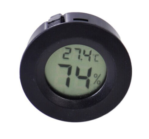 Digital Cigar Humidor Hygrometer LCD display 1.5V Thermometer Round  Face ASS 