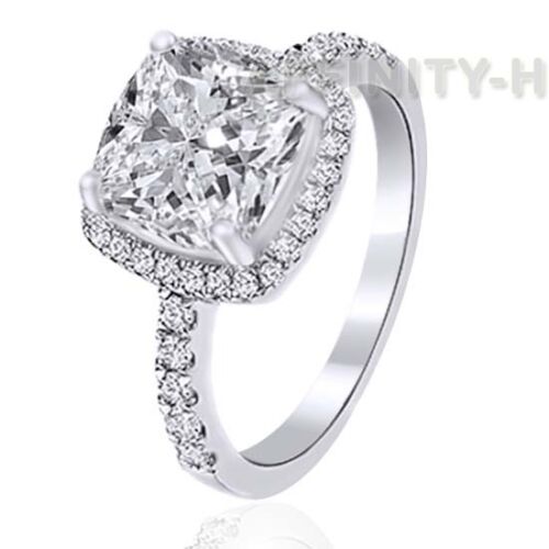 Simulated Diamond Ring 2 Carat All Sizes 18k White Gold Finish