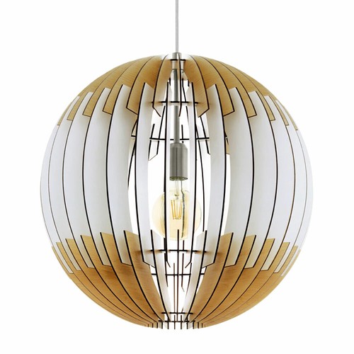Holz Decken Hänge Lampe Arbeits Zimmer Beleuchtung Lamellen Leuchte natur weiß