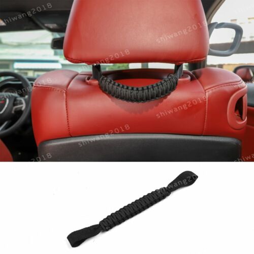 Black Grab Handle Roll Rear Seat Headrest Grip For Dodge Challenger 1pcs