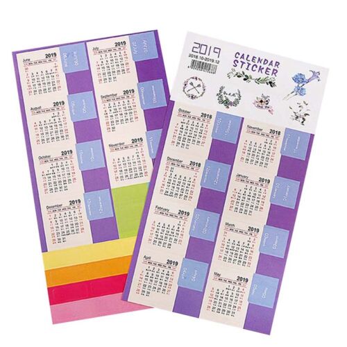 2X 2018-2019 Annual Calendar Index Sticker Category Planner Label Decal Multi 