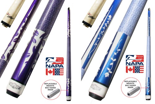 Cuetec Glove Champion Blue or Purple Pool Cue Stick with Low Deflection Shaft