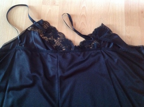 Camicia da notte donna nero chemise perizoma con pizzo Taglia 8 10 12 14 NUOVO