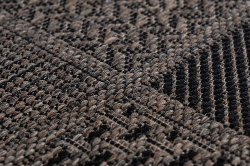Teppich Flachflor modern Outdoor-//Indoor mit Sisal-Optik in Taupe Wohnzimmer