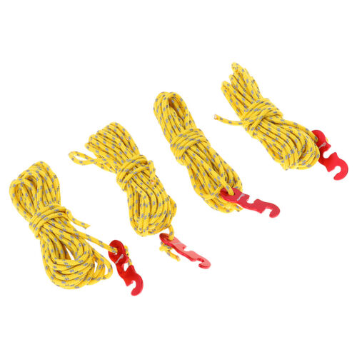 4 Pcs Canopy Camping Tent Reflective Guy Line Cord Guide Rope and Adjusters