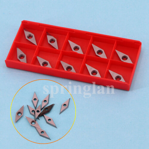 10x Carbide Tips Inserts Blades For Chisel Cutter Wood Turning Lathe Holder Tool