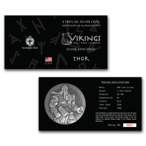 2016 2 oz Silver Coin Viking Series Thor