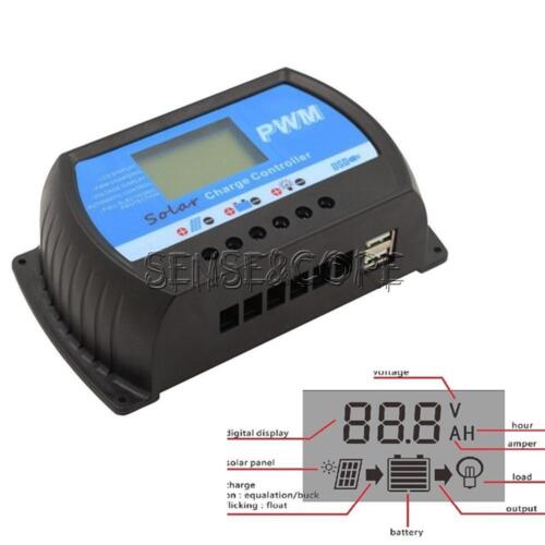 30A12V//24V Auto PWM Solar Panel Controller Battery Charge Regulator With USB