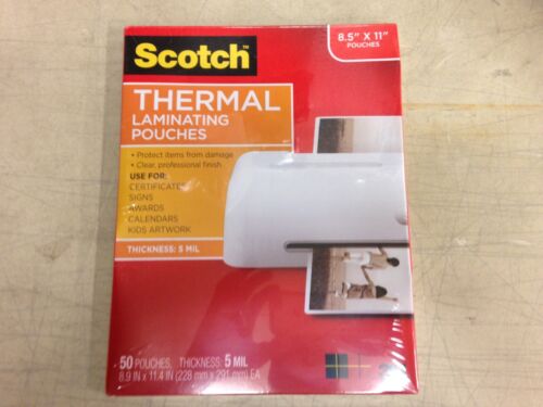 5 mil Pack of 50 Scotch 3M Thermal Laminating Pouches 8.9/" x 11.4/" TP5854-50