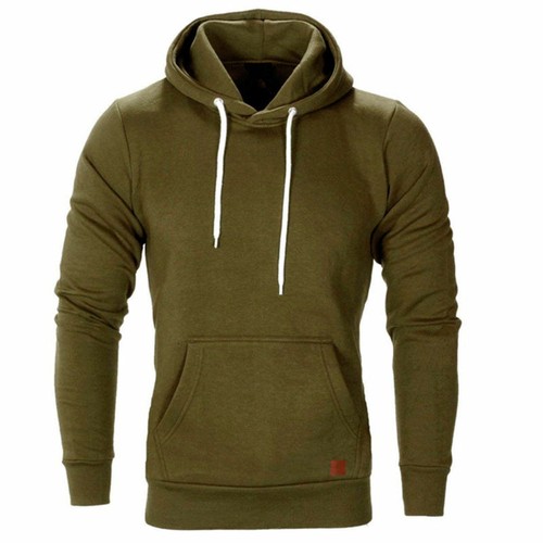 Mens Plain Hoody Hoodie Jacket Hooded Pullover Sweatshirt Top Jumper Winter New