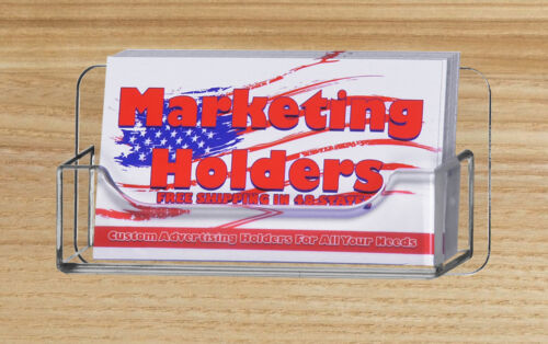 Business Card Holder Clear Single Pocket Horizontal Wall Mount display