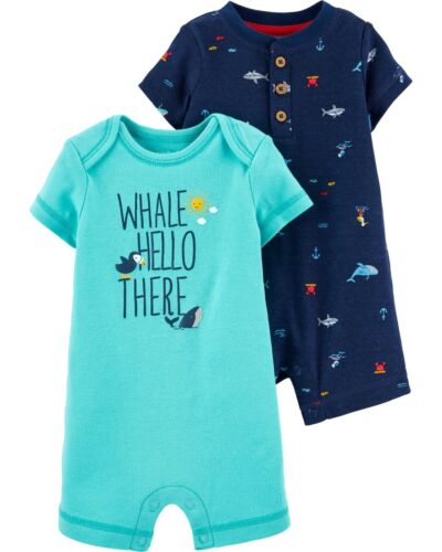 Details about   NWT Carter's Baby Boy 2-Pack Whale & Shark Nautical Sea Life Romper Set 3M 6M 9M 