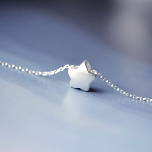 Women 925 Silver Plating Lovely Star Pendant Charm Chain Necklace Jewelry Gifts
