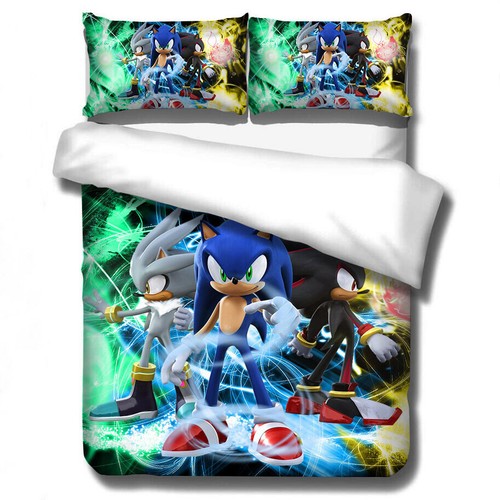 Sonic the Hedgehog 3D Print Duvet Cover 2//3PC Bedding Set Quilt Cover Pillowcase