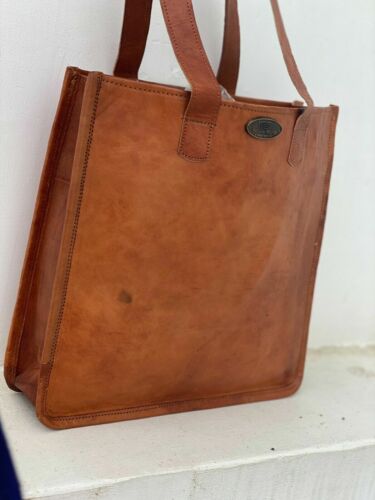 Genuine Brown Leather Tote Shoulder Bag Handmade Purse New Women Vintage Looking