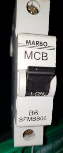 Marbo SFMBB06 6A MCB  6Amp Type B 6KA MCB Circuit Breaker Used FREE POSTAGE 